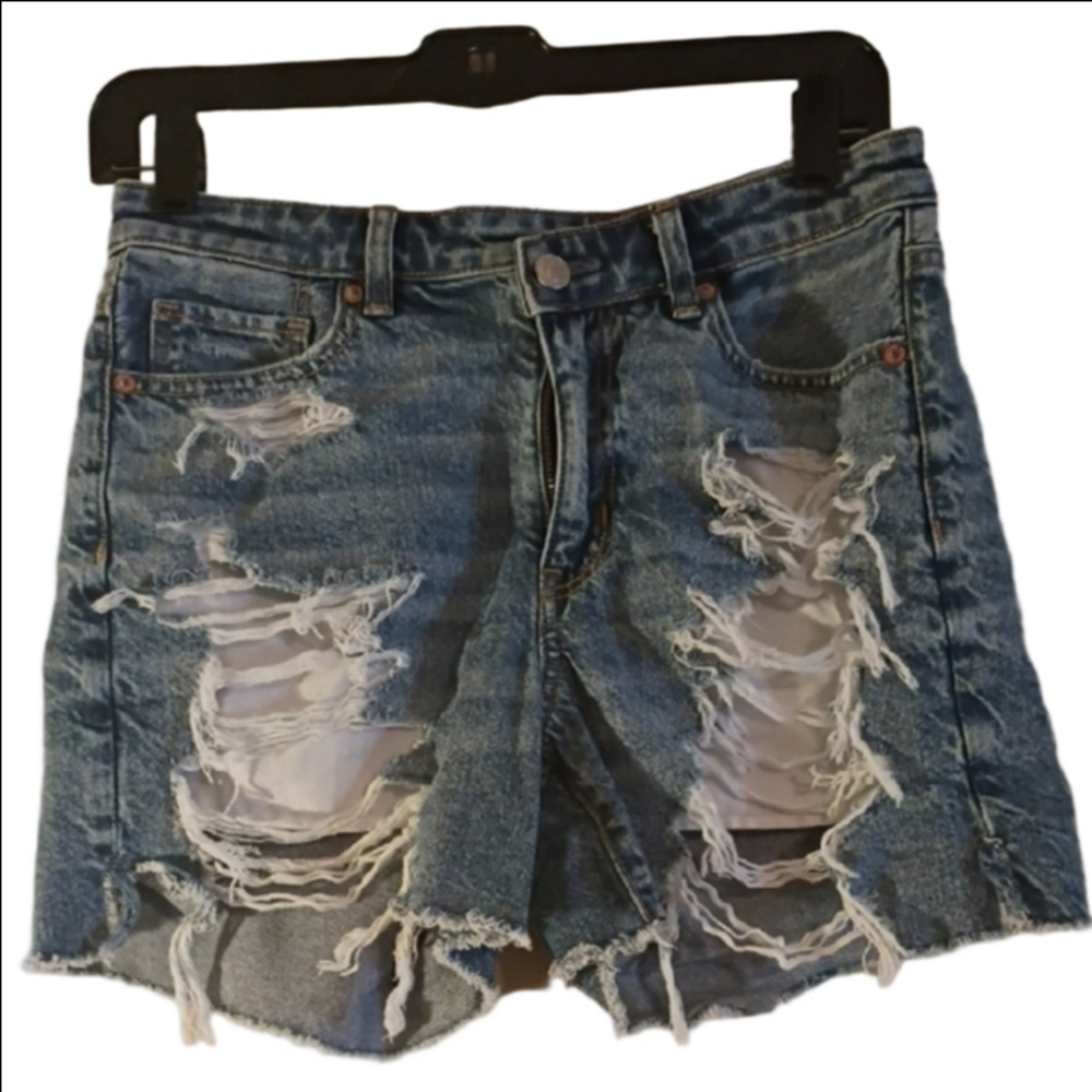 American Eagle Outfitters Ripped Blue Jean Shorts. Size 4.